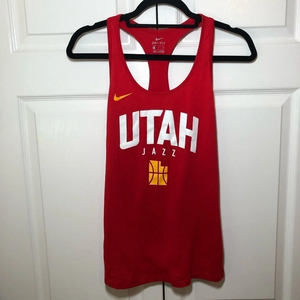 Women’s Nike NBA Utah Jazz Red Basketball Racer Back Dri Fit Tank Top Size S